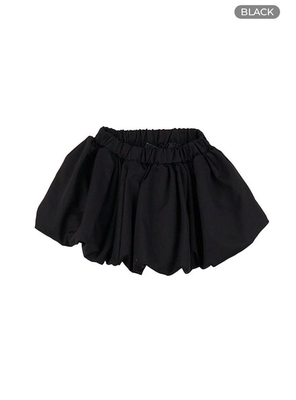 banded-waist-poly-mini-skirt-cs412 / Black