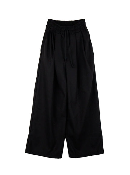 pintuck-comfort-sweatpants-cj501 / Black