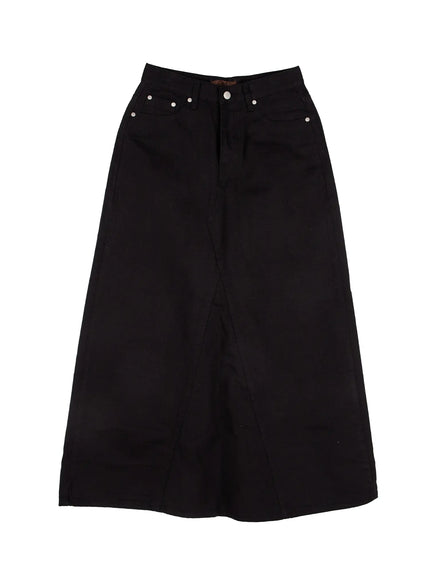 a-line-classic-maxi-skirt-cj523 / Black