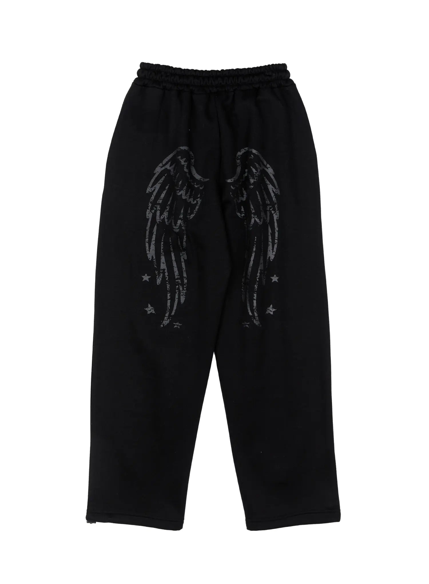 graphic-print-fleece-sweatpants-cd505 / Black