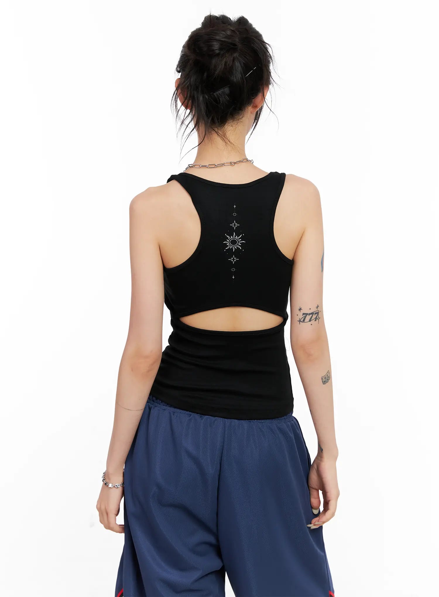 back-slit-tank-top-cl528 / Black