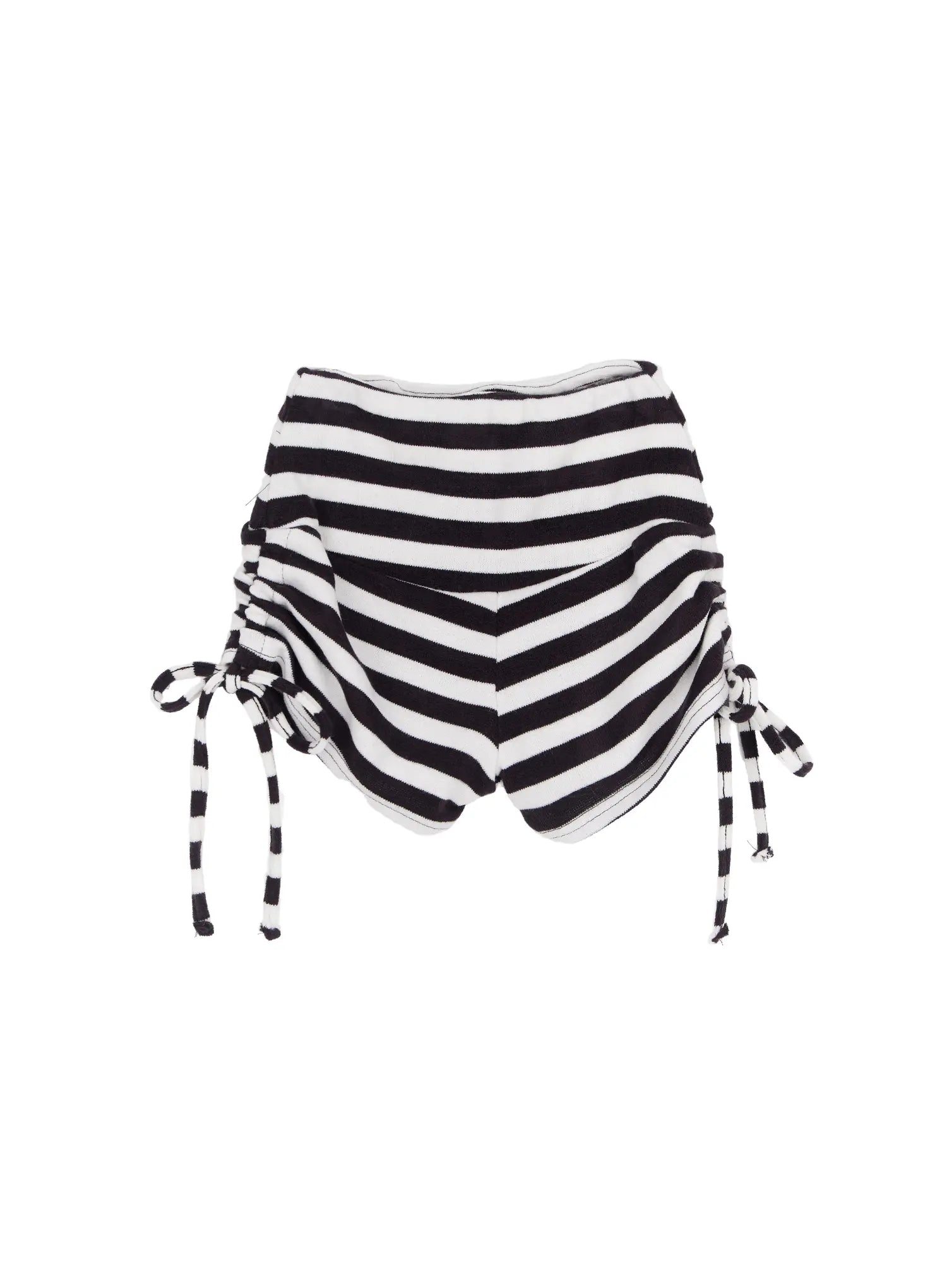 striped-side-drawstring-micro-shorts-cm520 / Black