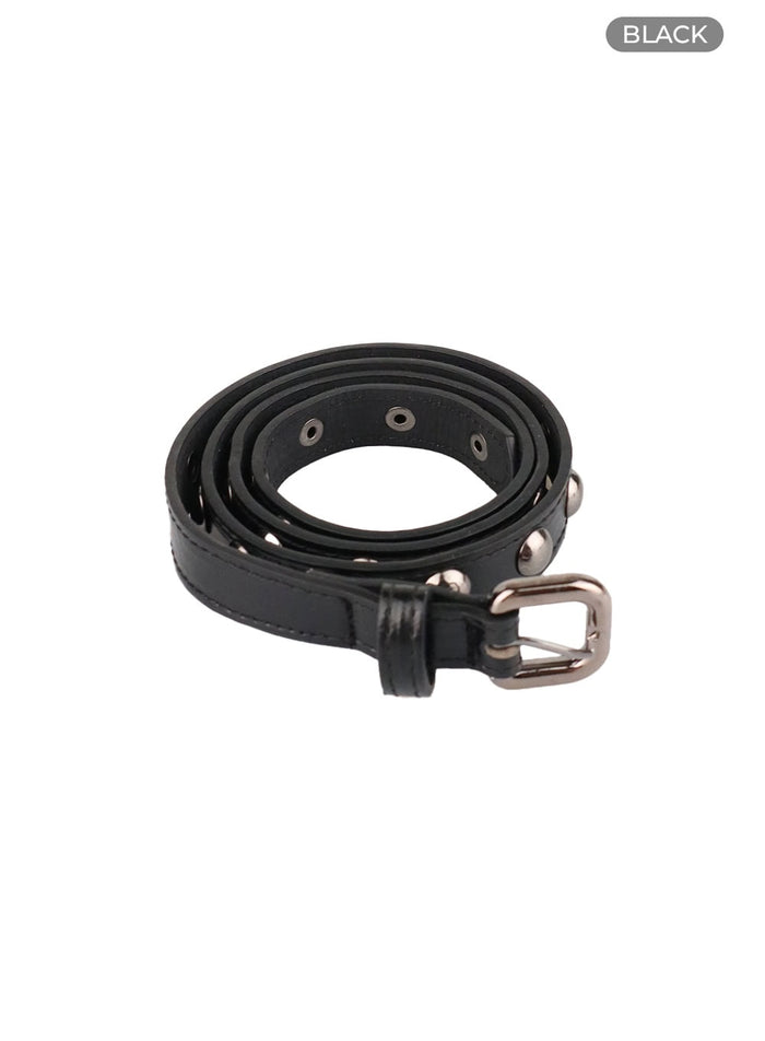 stud-leather-belt-cy417 / Black