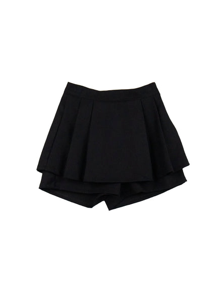 cozy-pleated-bliss-skort-cj502 / Black