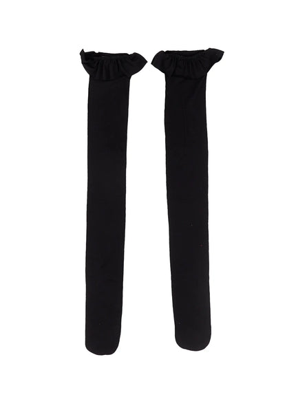 frilled-long-knee-socks-co507 / Black