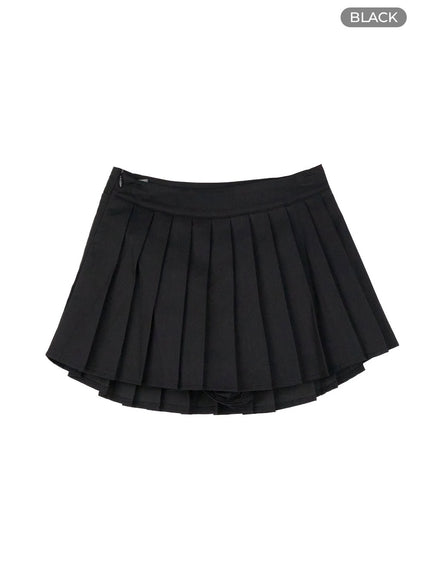 pleated-mini-skirt-cy429 / Black