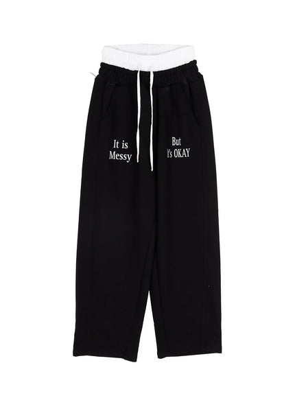 graphic-print-sweatpants-cy528 / Black