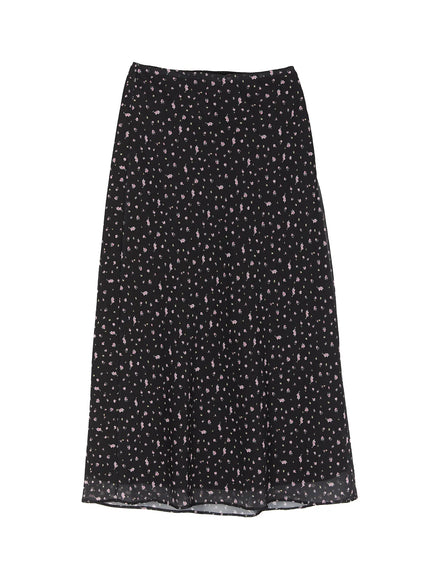 floral-print-maxi-skirt-cu522 / Black