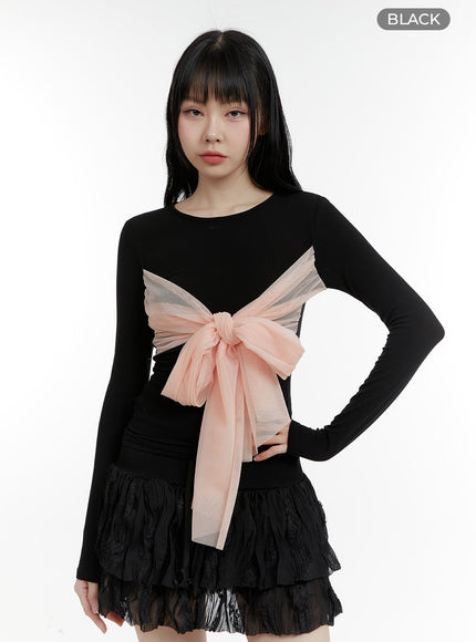 bow-slim-fit-top-cm429 / Black