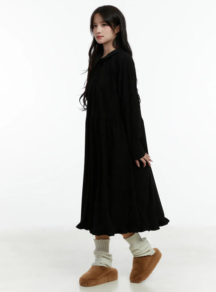 Collared Corduroy Long Sleeve Maxi Dress CD523 - Light beige S/M Collared Corduroy Long Sleeve Maxi Dress CD523 - Light beige S/M