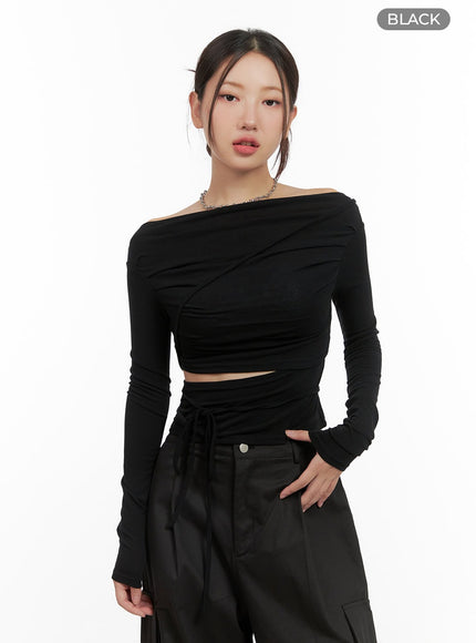 boat-neck-strap-cut-out-top-cg422 / Black