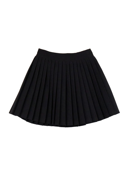 essential-pleated-mini-skirt-cj528 / Black