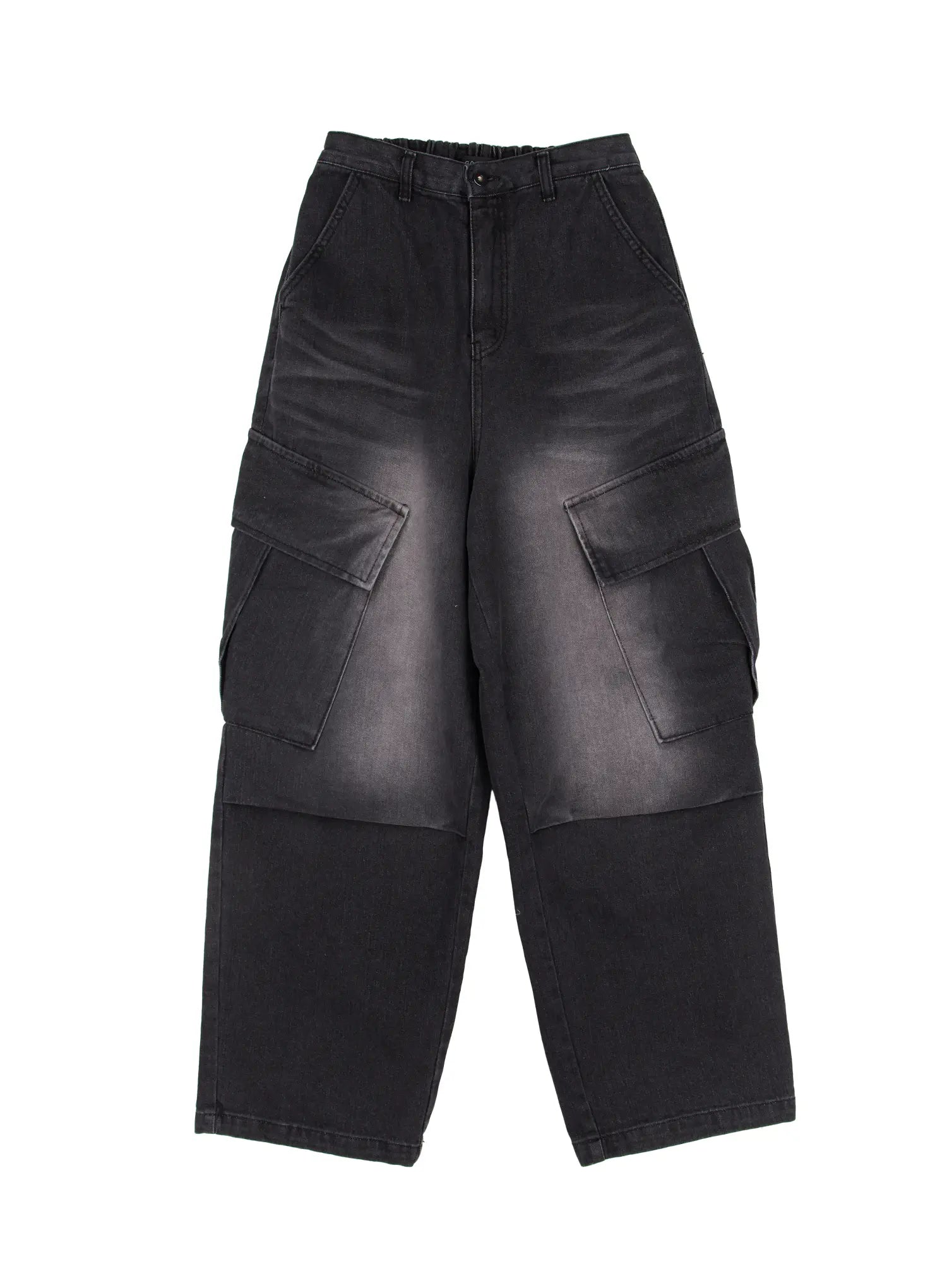 Jake Wide-Leg Cargo Jeans CJ515 in Black, size L