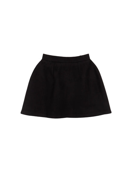 wool-blended-a-line-mini-skirt-cn518 / Black