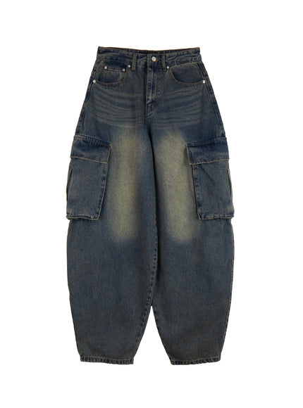 marie-cargo-denim-baggy-jeans-cj522 / Blue