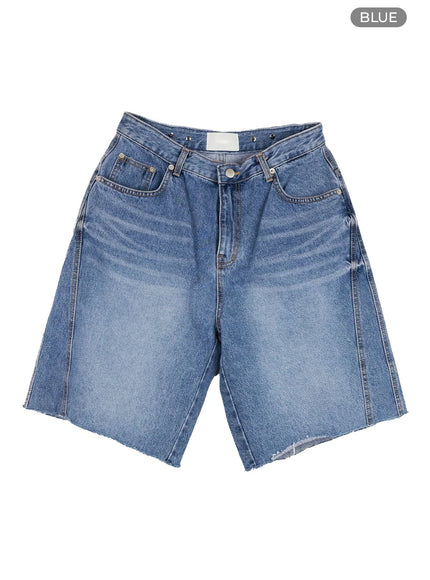 destroyed-hem-jorts-cu405 / Blue