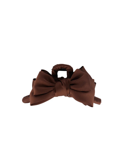 double-bow-claw-clip-f502 / Brown