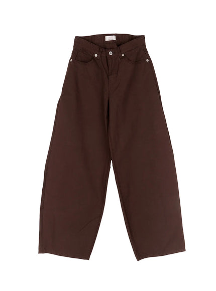 low-rise-back-detail-wide-pants-cs525 / Brown