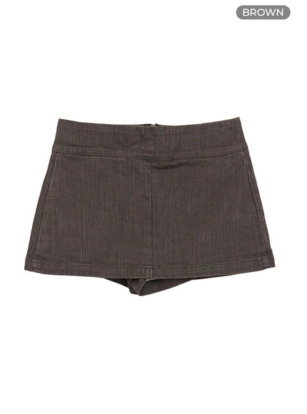 pigmented-mini-skirt-pants-co424 / Brown