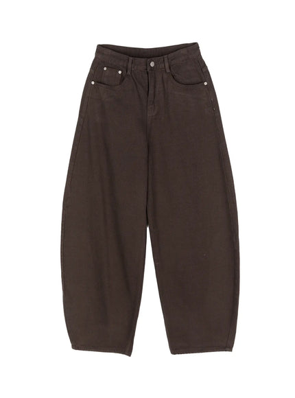 relaxed-fit-fleece-baggy-pants-cd505 / Brown