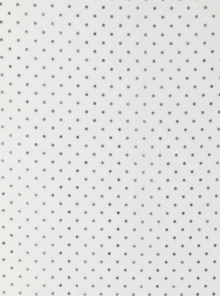 Polka Dot Head Scarf CU519 in White, macro fabric texture close-up showing evenly spaced small black dots on white ground, fine woven base fabric detail visible.