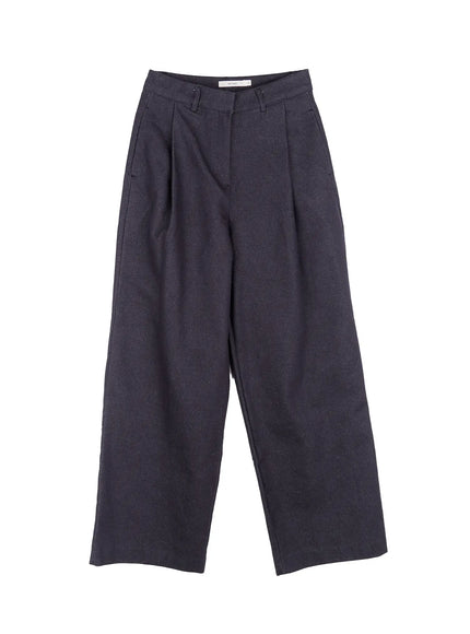 pintuck-wide-trousers-cn519 / Dark blue
