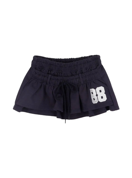 ruffle-mini-skort-cf526 / Dark blue