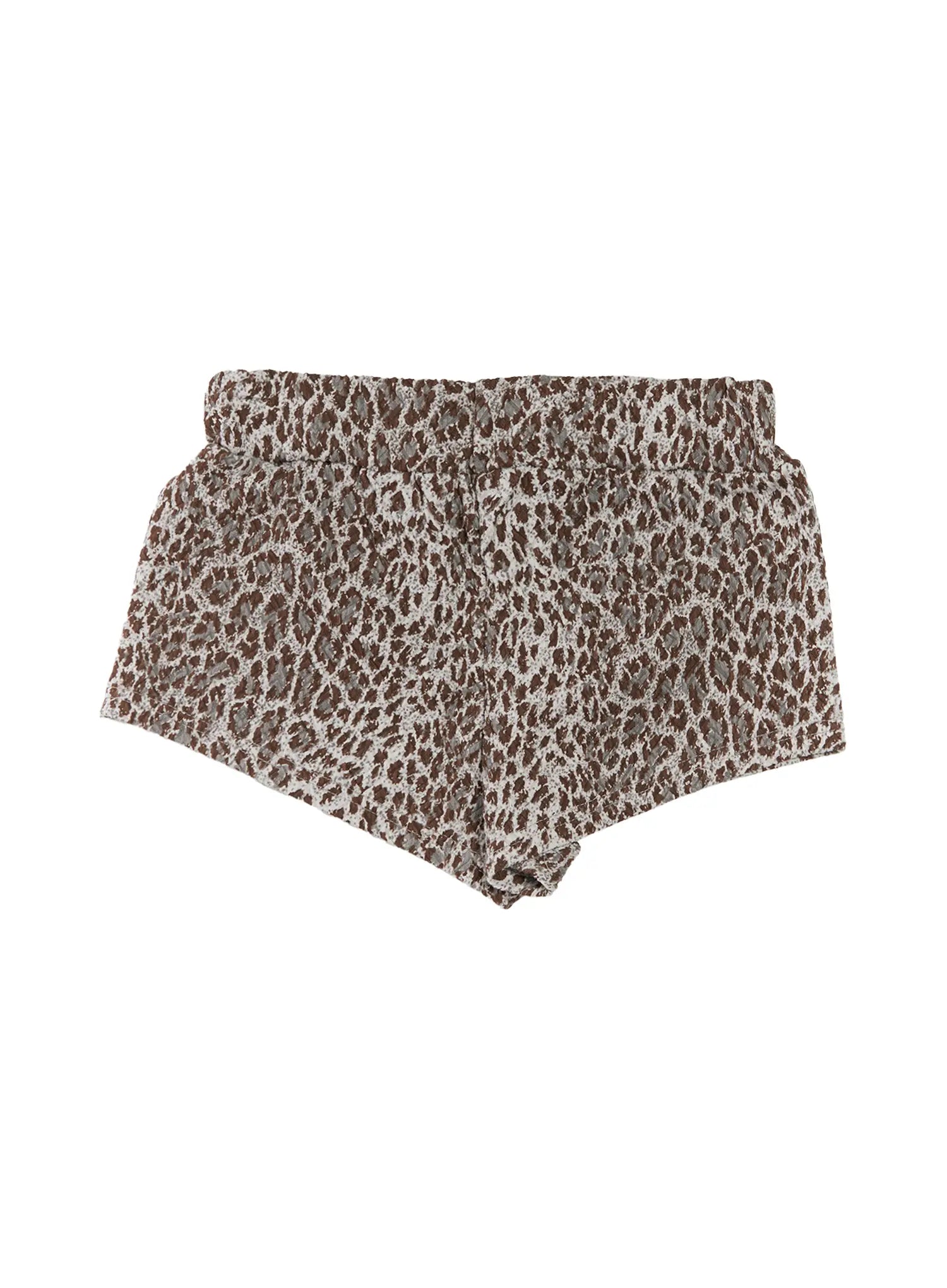 leopard-print-mini-shorts-cs522 / Dark brown