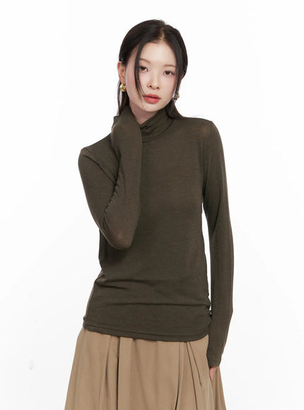 basic-turtleneck-long-sleeve-co530 / Dark brown