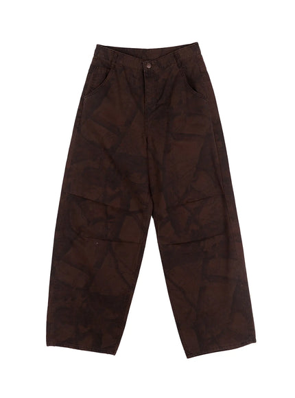 forest-patterned-wide-leg-pants-cn510 / Dark brown