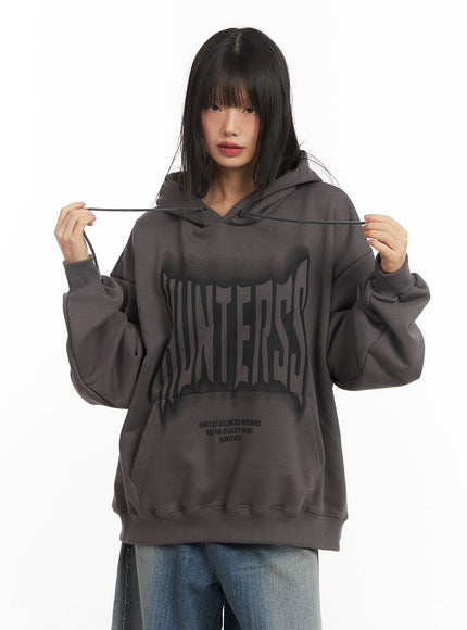 graphic-oversized-hoodie-cf519 / Dark gray