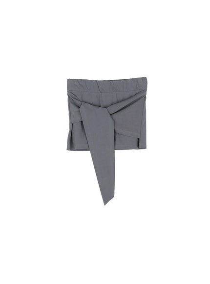 wrap-ribbon-mini-skirt-cg511 / Dark gray