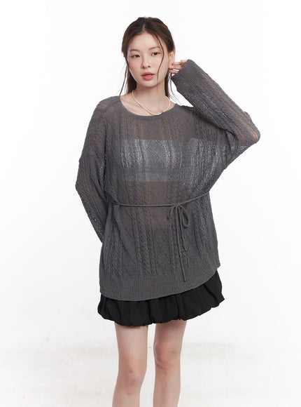sheer-oversized-sweater-cy519 / Dark gray