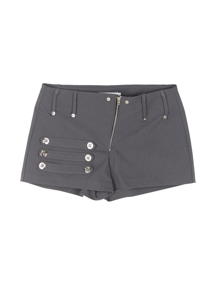 diagonal-zip-accent-shorts-cu511 / Dark gray