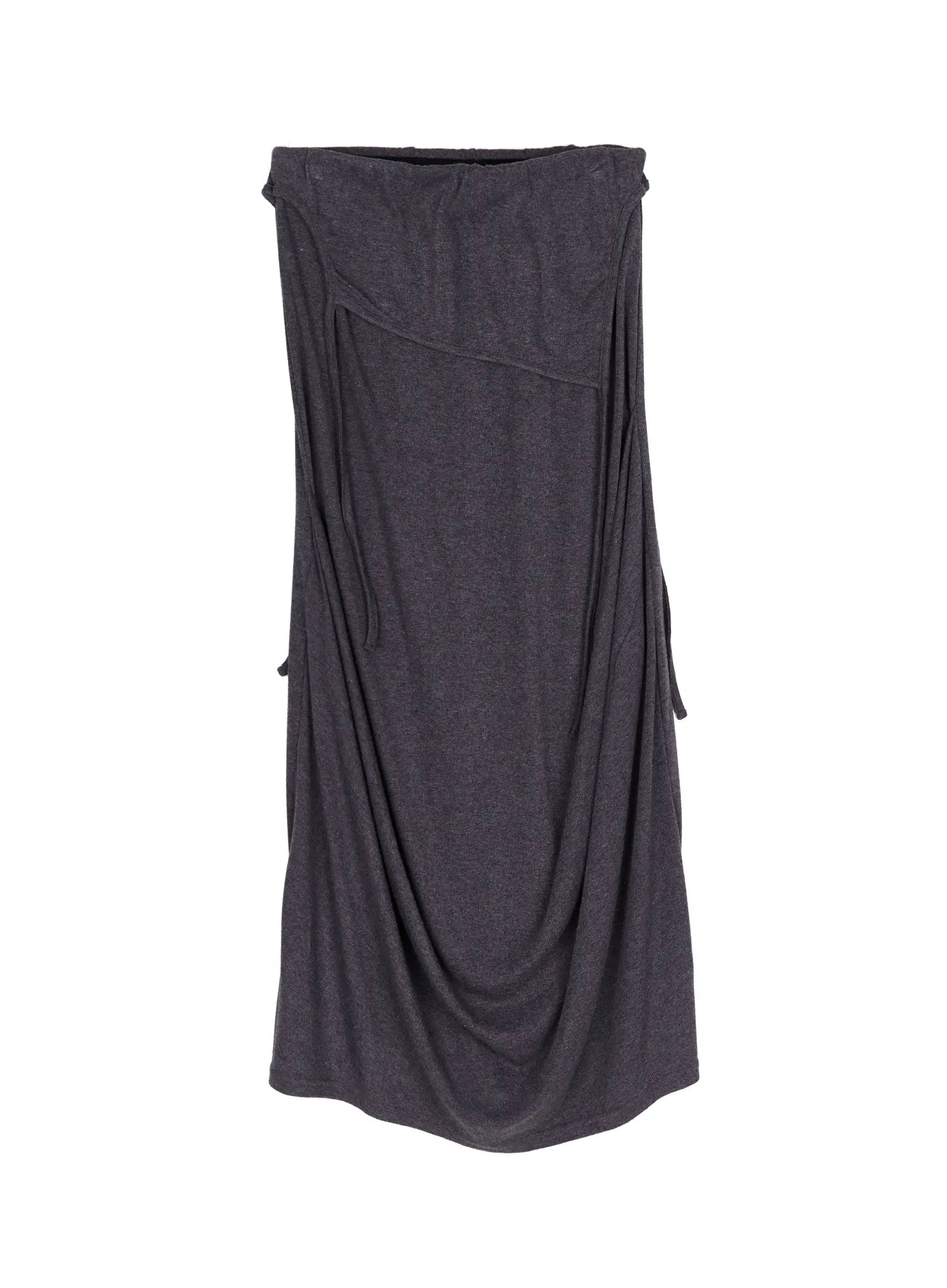 layered-pin-tuck-maxi-skirt-cu502 / Dark gray