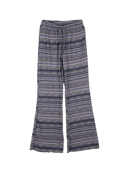 striped-flare-lounge-pants-cd531 / Dark gray