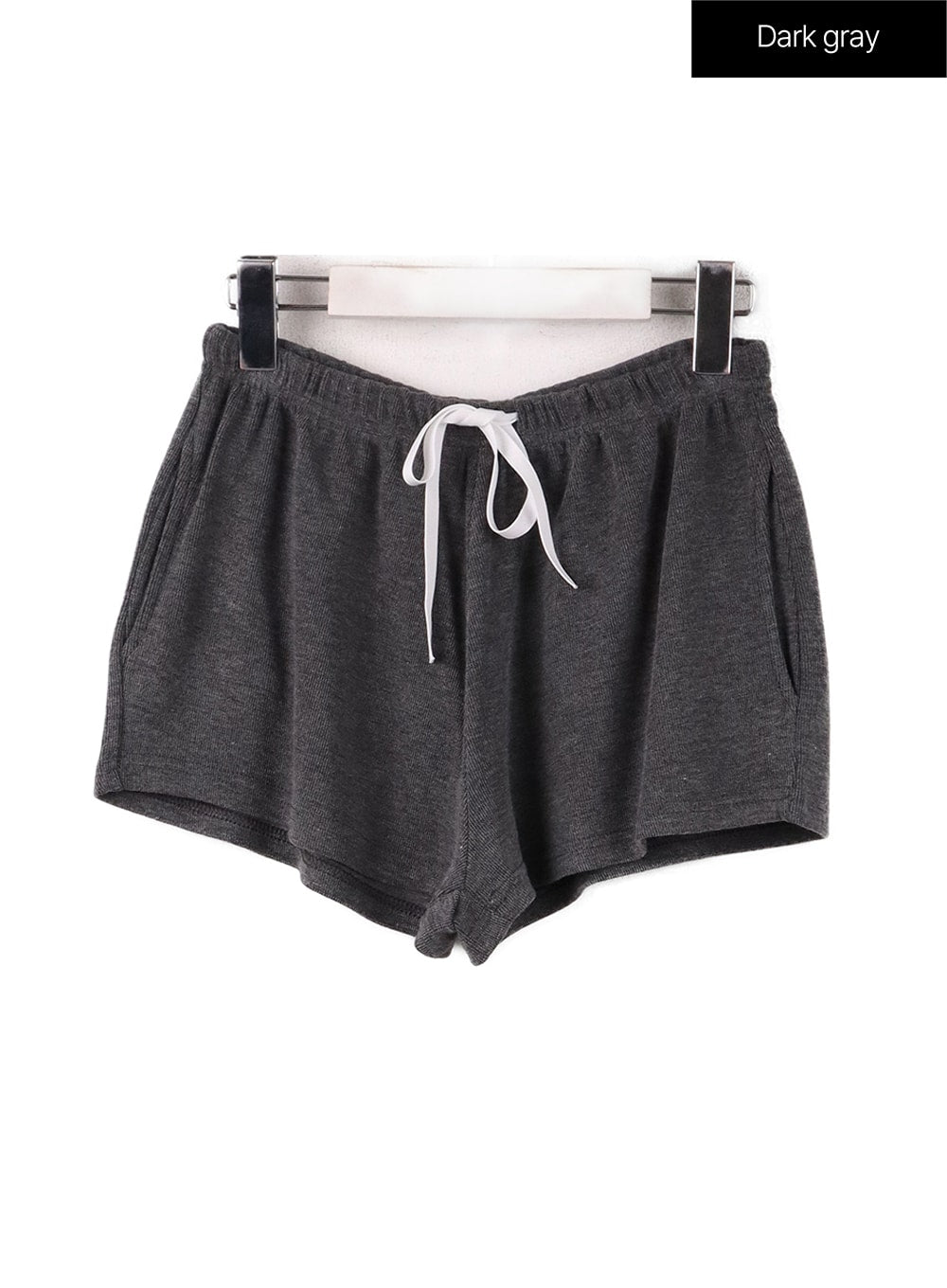 solid-elastic-waist-shorts-cf407 / Dark gray