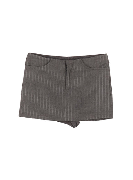 slim-stripe-mini-skirt-ca504 / Dark gray