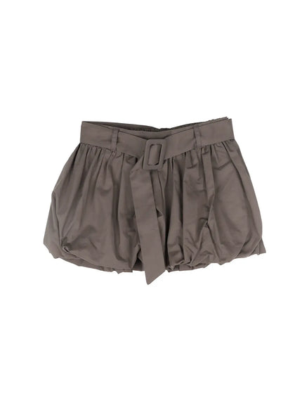 belted-pumpkin-mini-skirt-cf504 / Dark gray