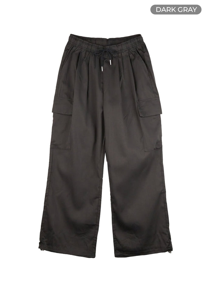 drawstring-cargo-pants-cu417 / Dark gray