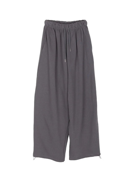 graphic-lettering-studded-wide-leg-sweatpants-cu518 / Dark gray
