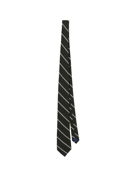 diagonal-stripe-necktie-cg501 / Dark green