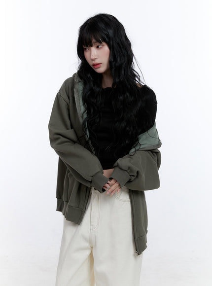 graphic-oversized-hooded-sweatshirt-cd419 / Dark green