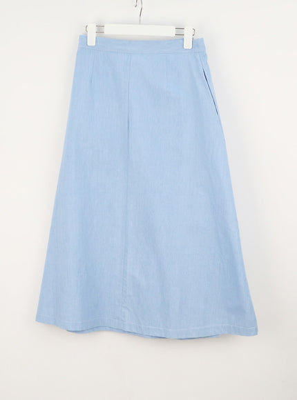 Wrapped Denim Maxi Skirt OY308