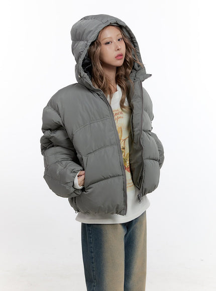 warmth-padded-polyester-coat-cn425 / Gray