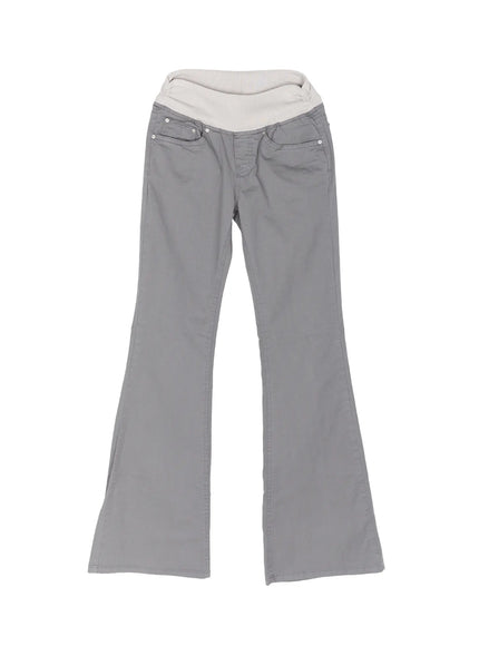 shirred-bootcut-pants-cu511 / Gray