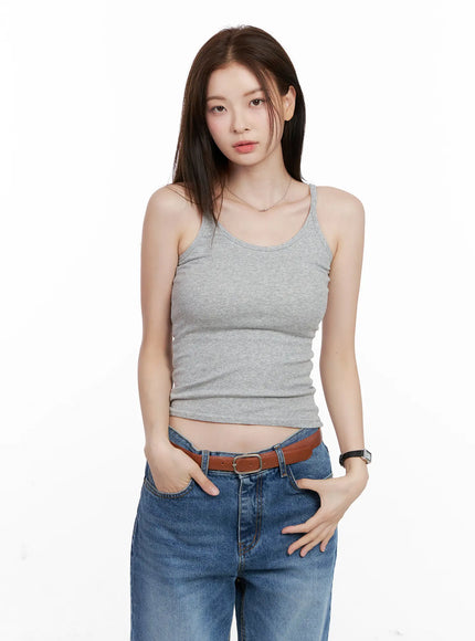 essential-ribbed-tank-top-cl523 / Gray