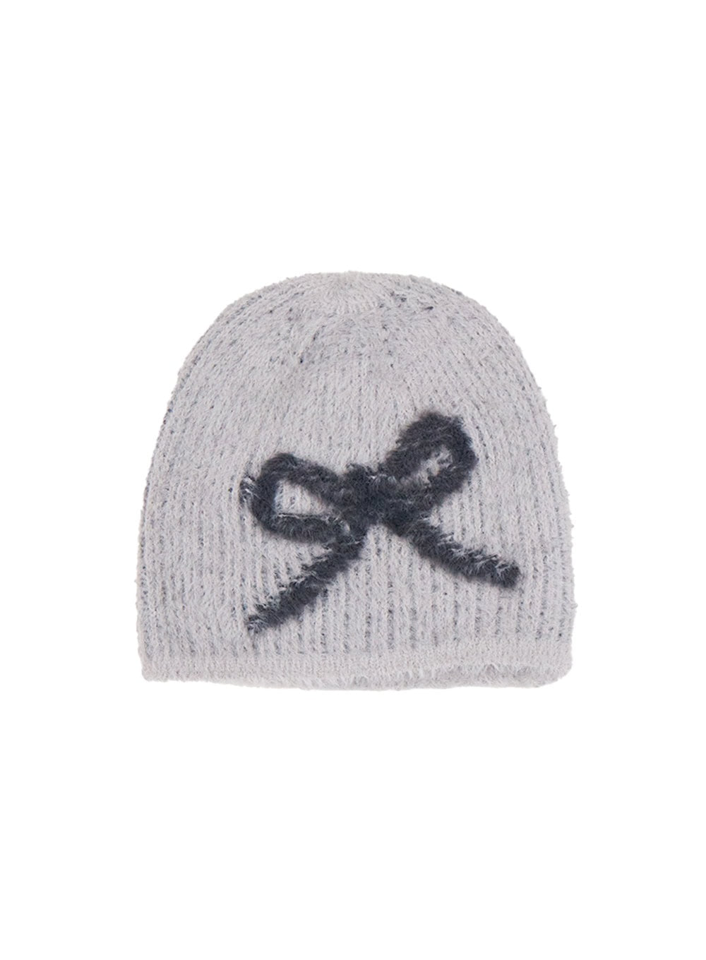 chic-ribbon-fur-beanie-cj501 / Gray