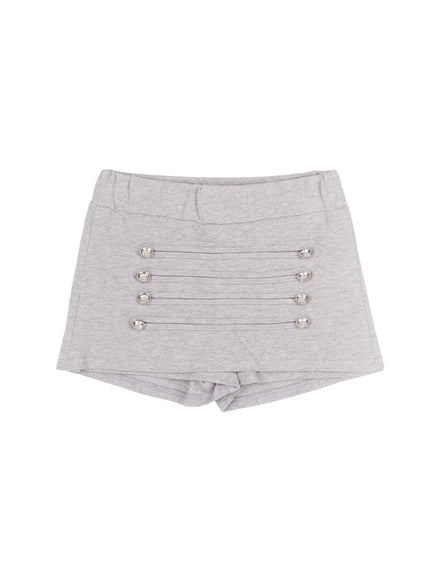 military-button-mini-skort-cy521 / Gray