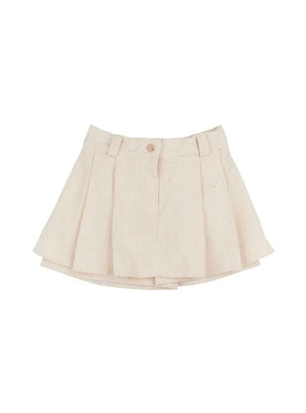 corduroy-pleated-a-line-skirt-cn525 / Light beige